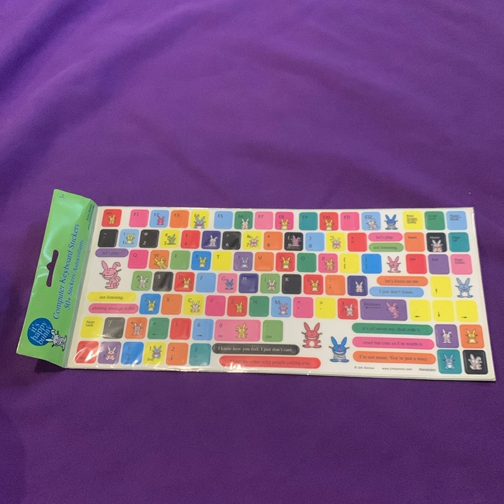 New Vintage It’s Happy Bunny keyboard stickers
